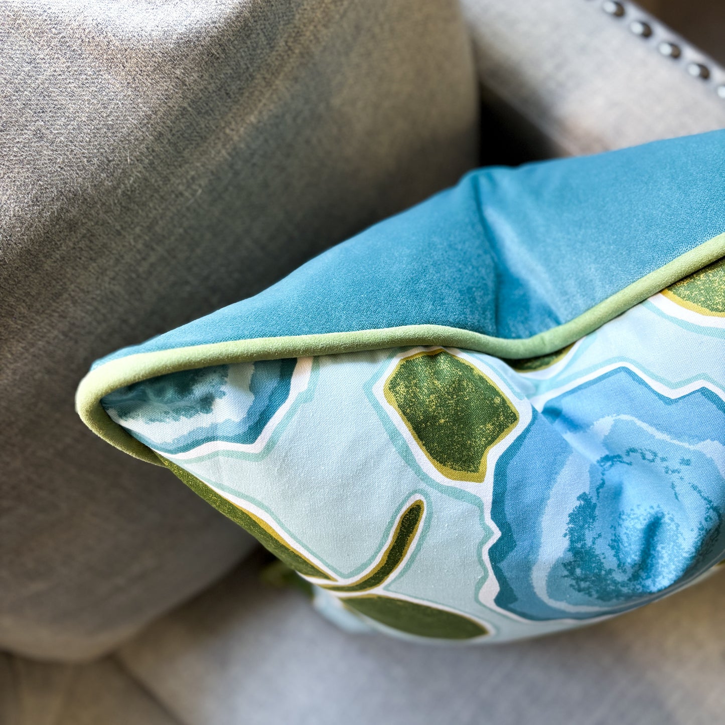 22 x 22 Abstract Floral Custom Pillow