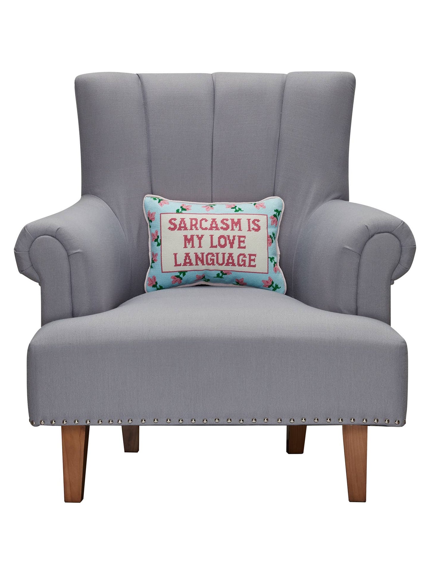 Sarcasm's My Love Language Needlepoint Pillow