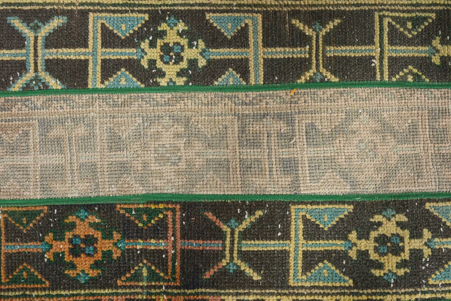 Handmade Green & Orange Rug, 1.7x3.1 Ft Area Rug