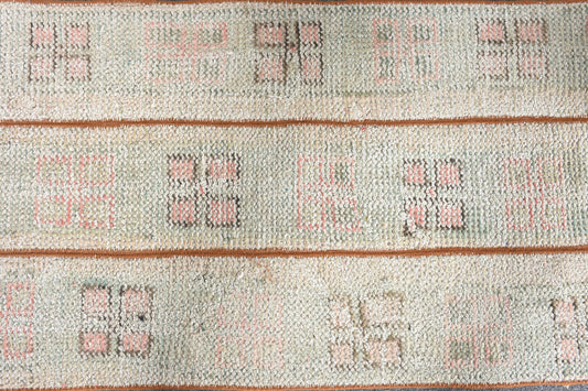 Vintage Beige & Pink Geometric Rug, 1.8x3.1 Ft Area Rug