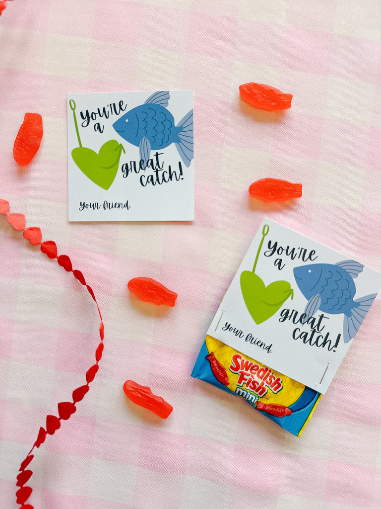 "You're A Great Catch" Pre-Made Swedish Fish Valentine