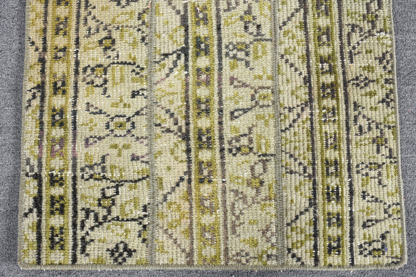 Handmade Yellow Geometric Rug, 1.8x3.2 Ft Area Rug