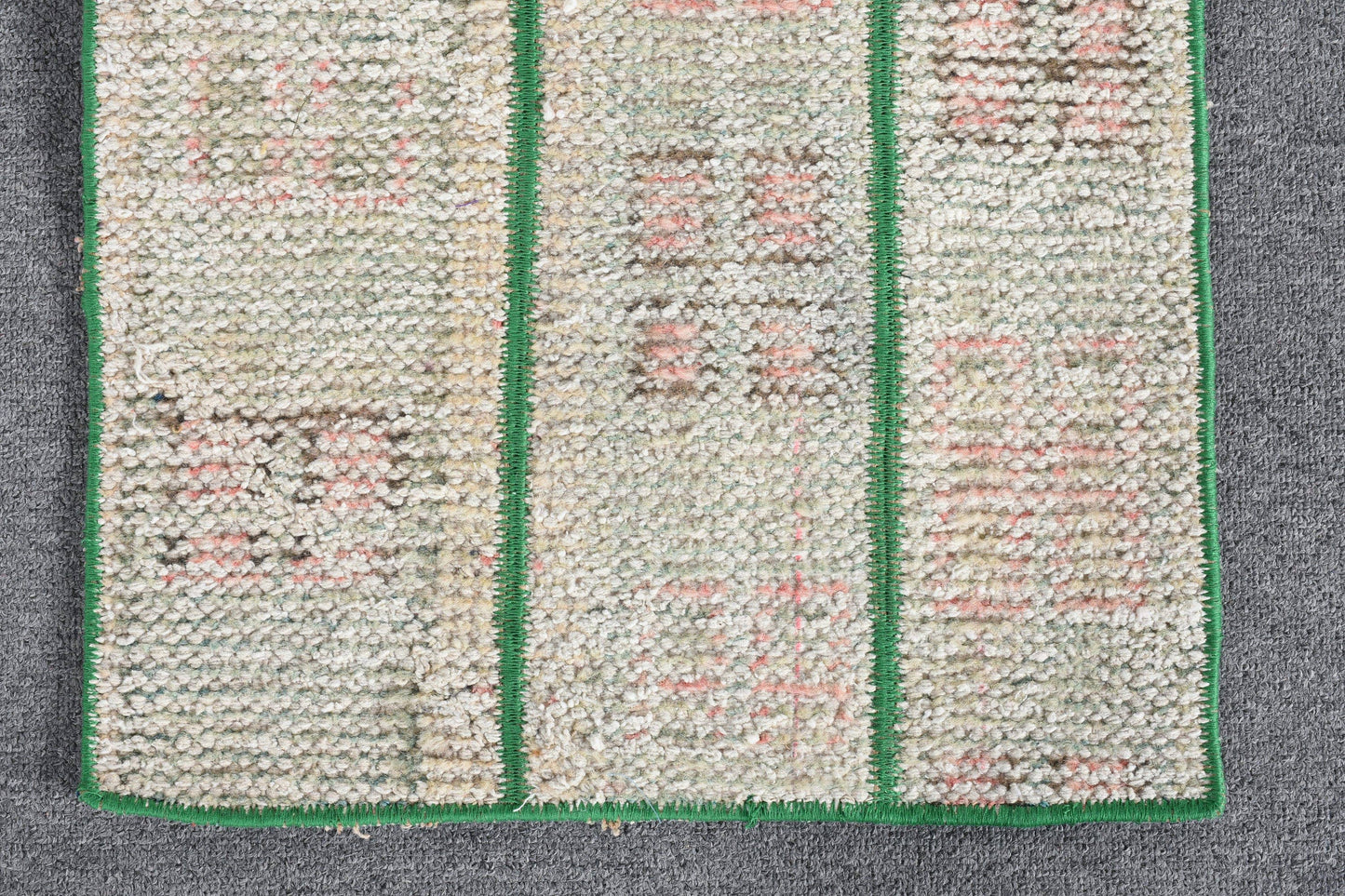 Handmade Beige Geometric Rug, 1.4x3.2 Ft Area Rug