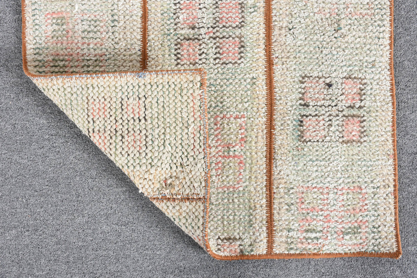 Vintage Beige & Pink Geometric Rug, 1.8x3.1 Ft Area Rug