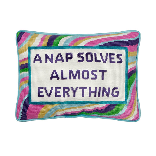 Nap Solves Almost Everything Needlepoint Pillow