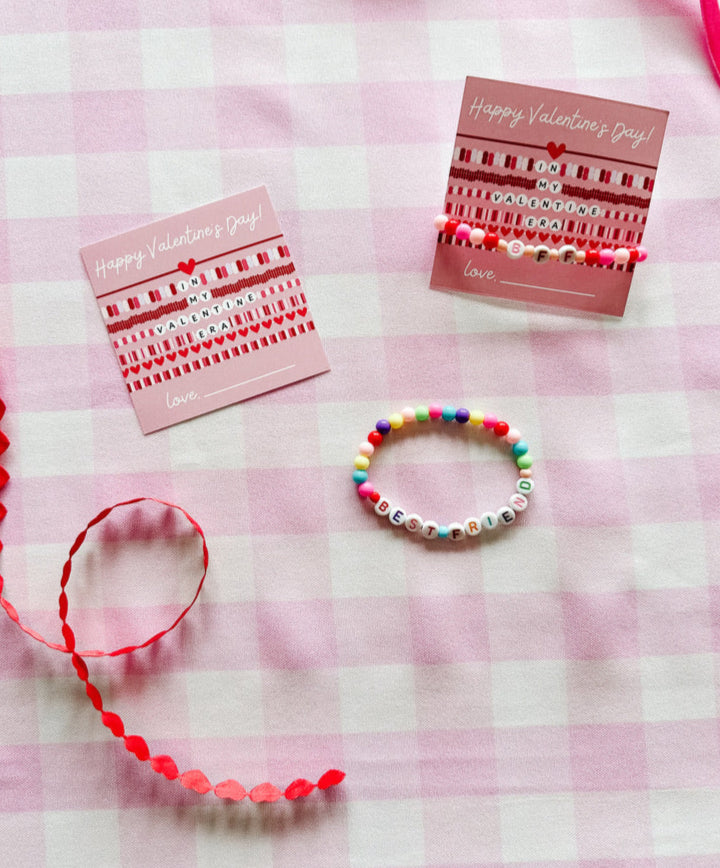 "In My Valentine Era" Pre-Made Friendship Bracelet Valentine