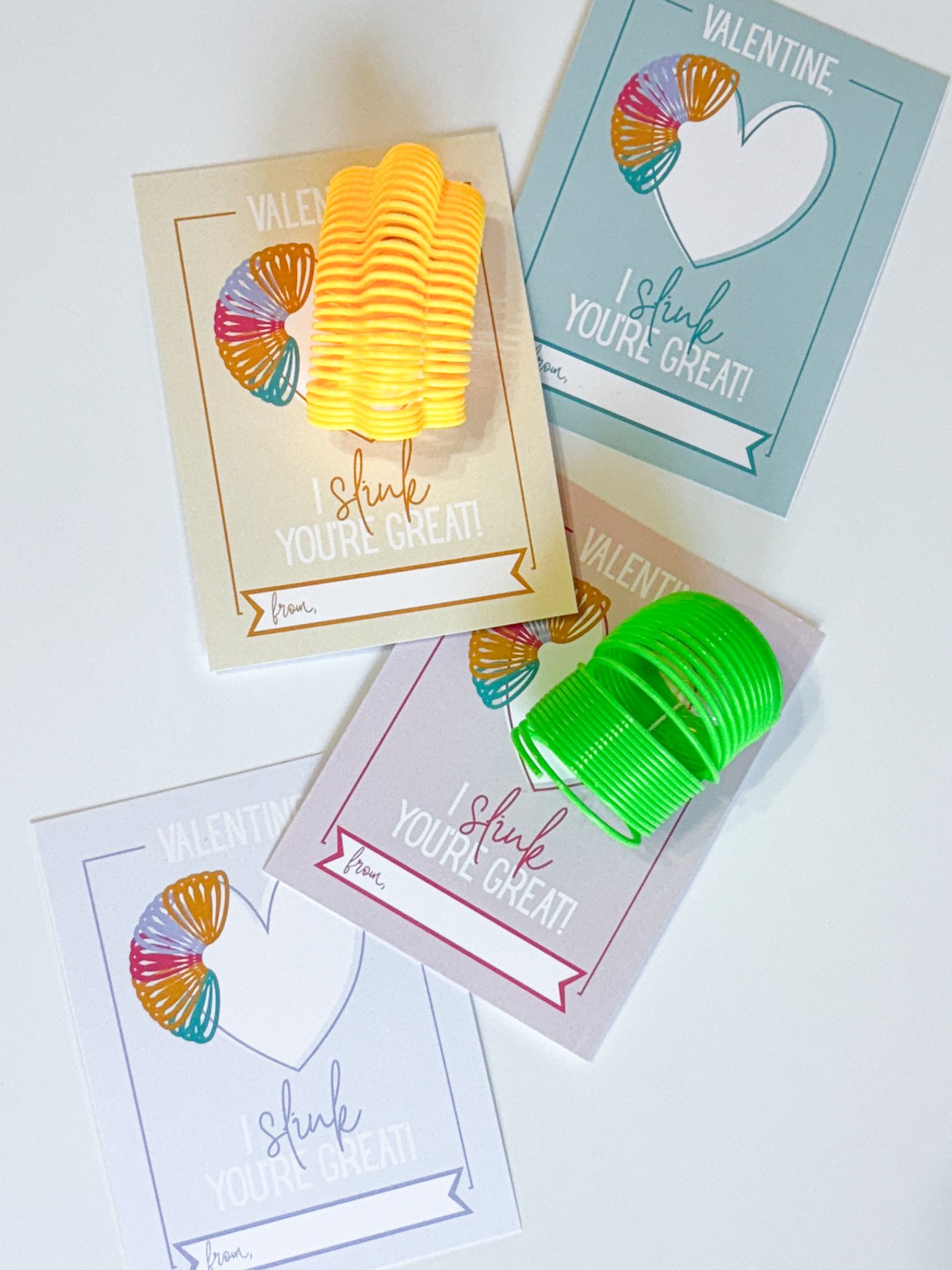 "I SLINK You're Great" Pre-Made Slinky Valentine