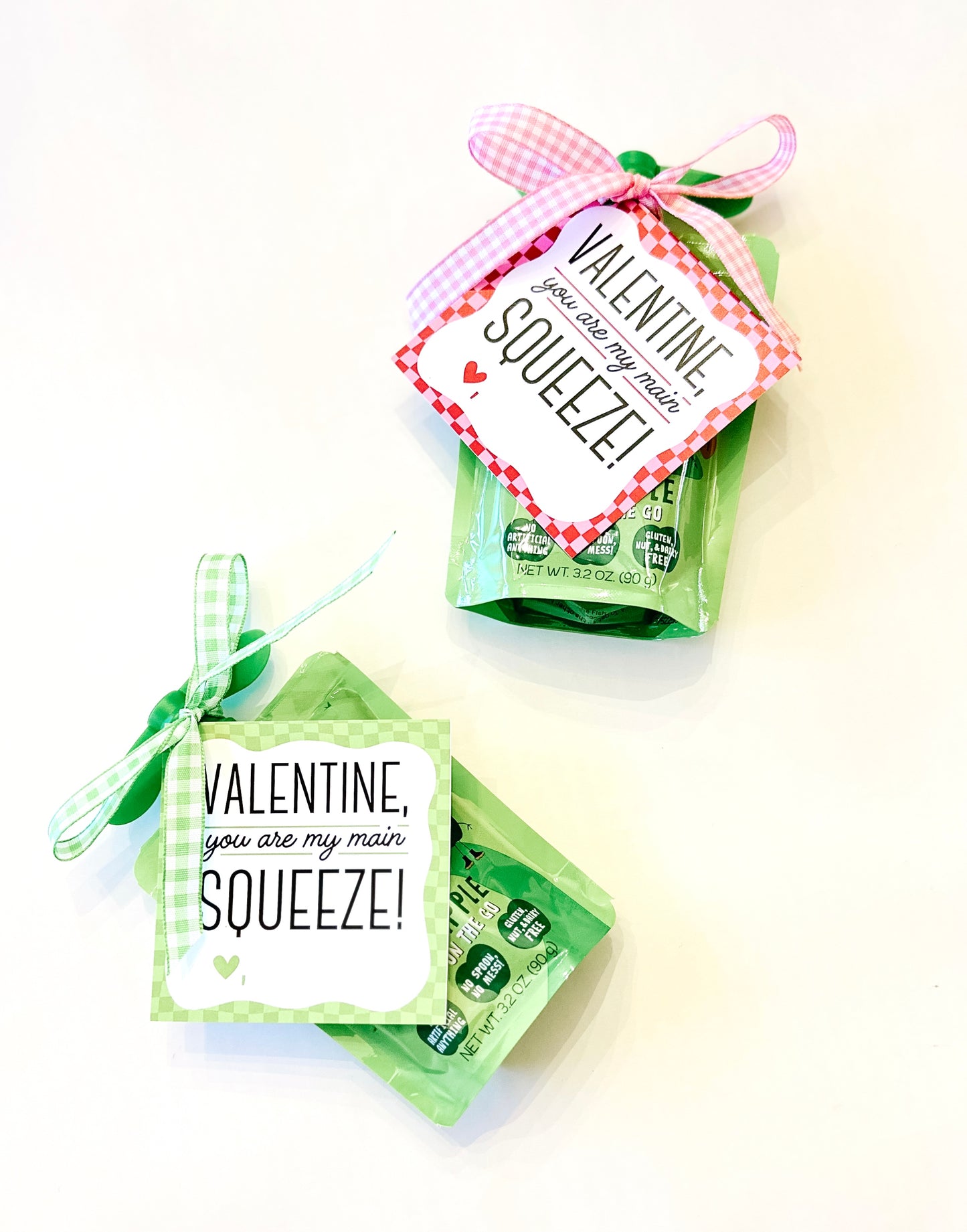 "You Are My Main Squeeze" Pre-Made Applesauce Valentine