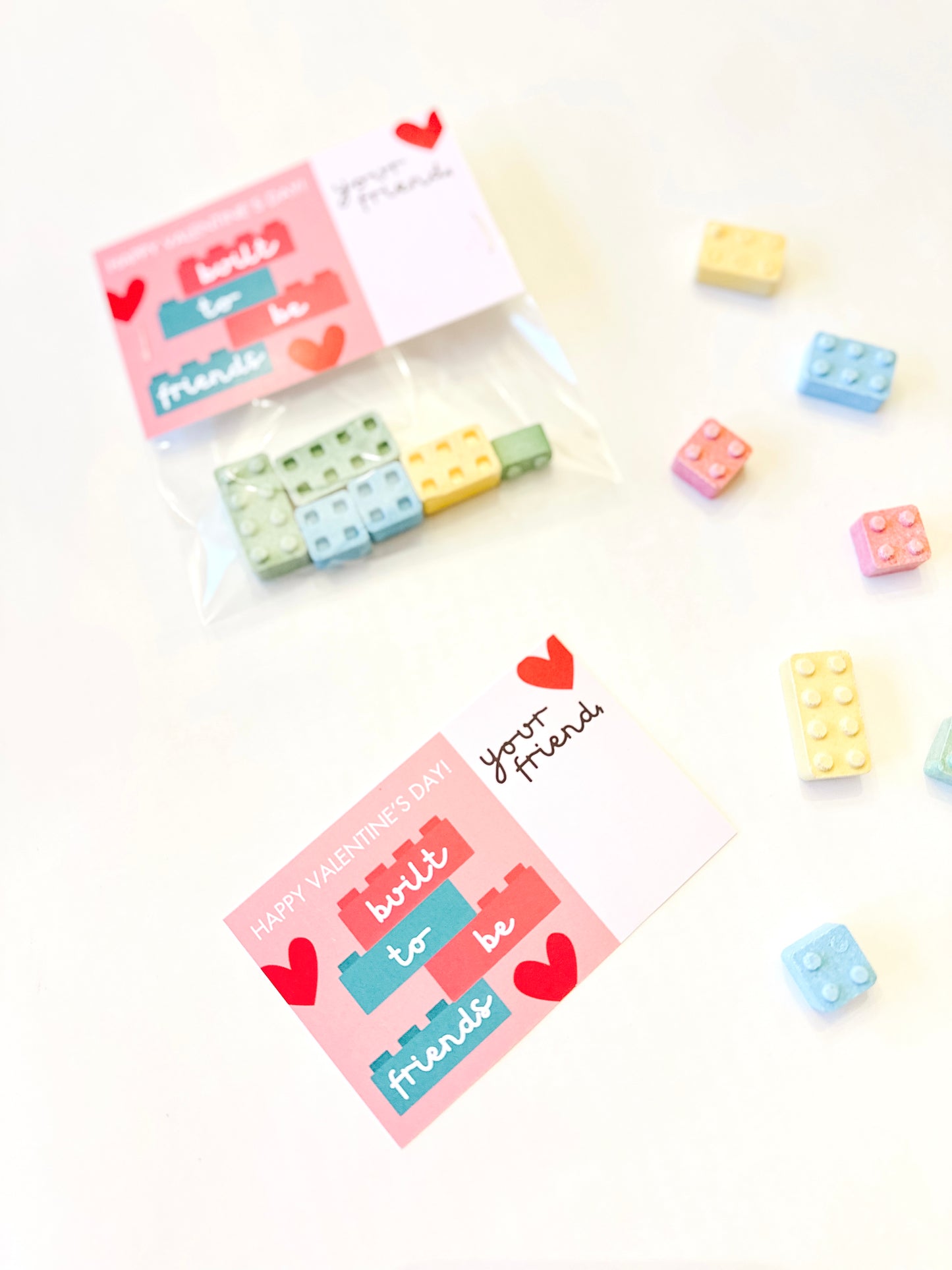 "Built to be Friends" Pre-Made Lego Candy Valentine