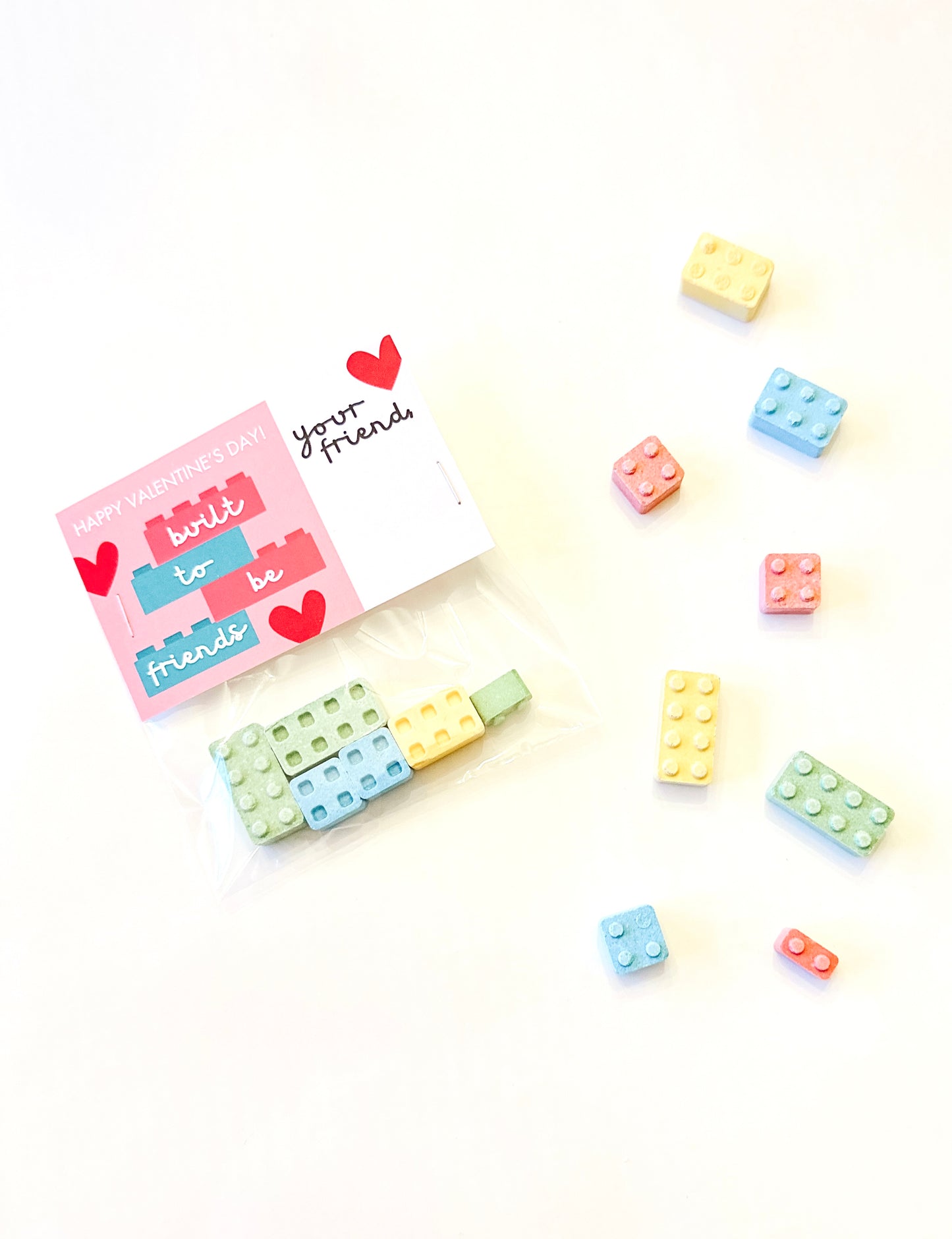 "Built to be Friends" Pre-Made Lego Candy Valentine