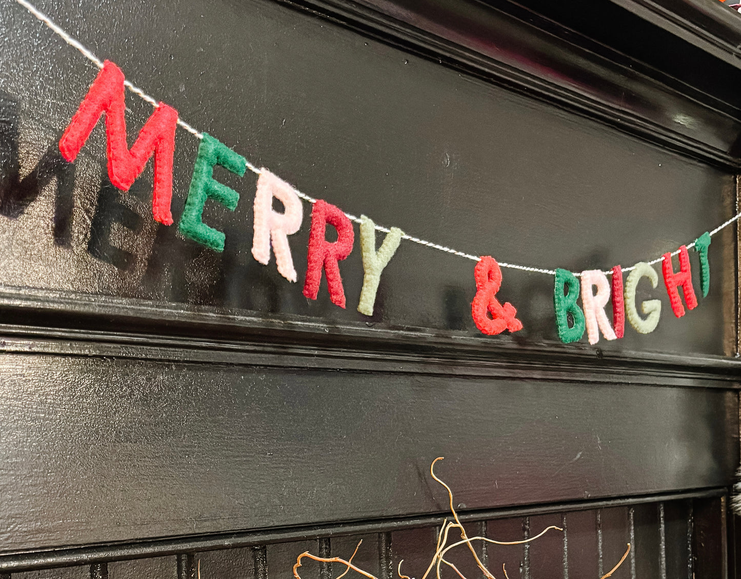 "Merry & Bright" 6 Foot Garland