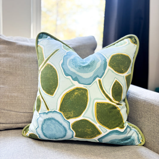 22 x 22 Abstract Floral Custom Pillow