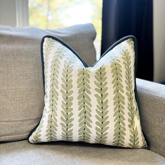 18 x 18 Botanical Stripe Custom Pillow