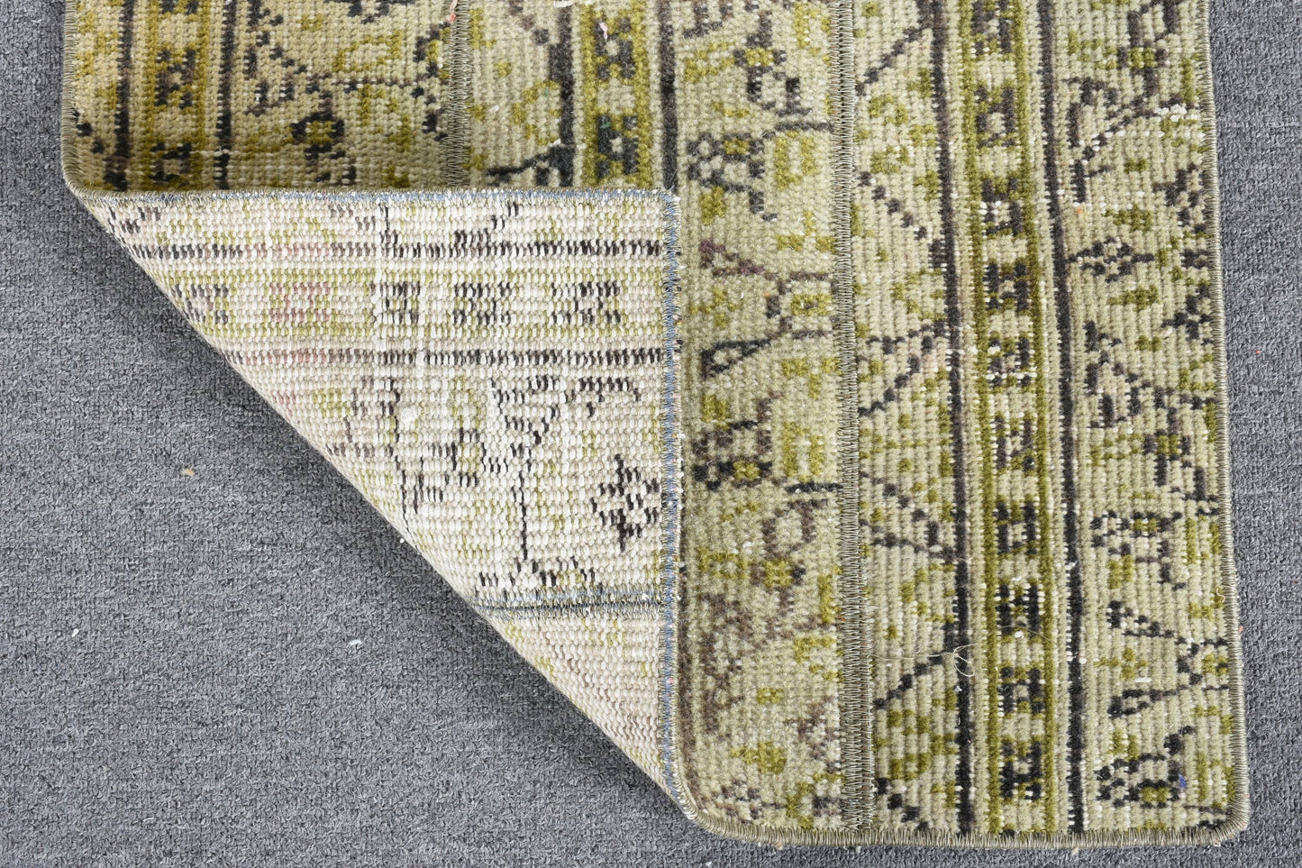 Handmade Yellow Geometric Rug, 1.8x3.2 Ft Area Rug