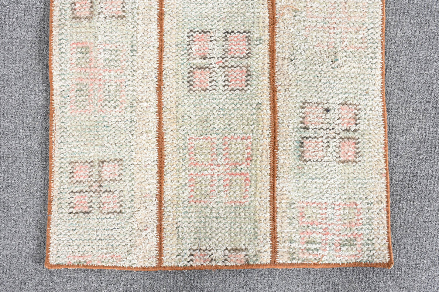 Vintage Beige & Pink Geometric Rug, 1.8x3.1 Ft Area Rug