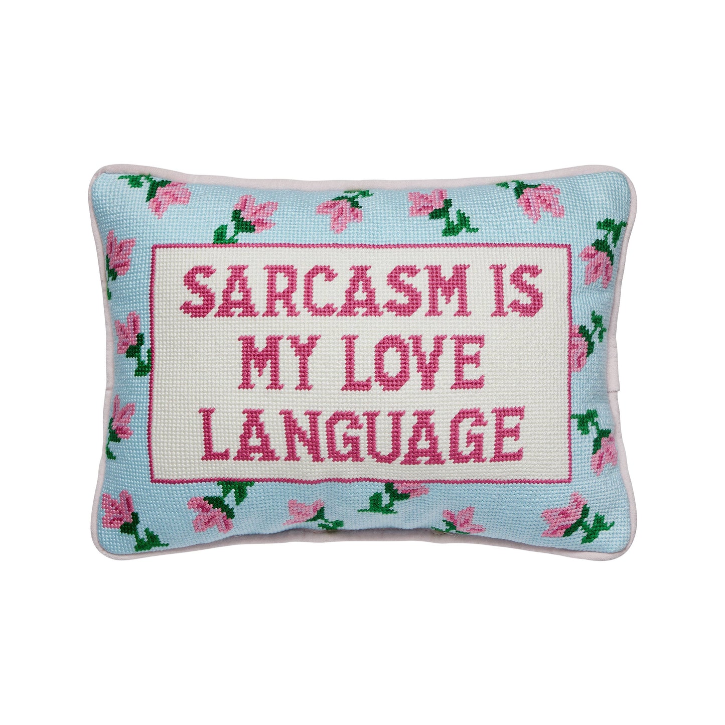 Sarcasm's My Love Language Needlepoint Pillow